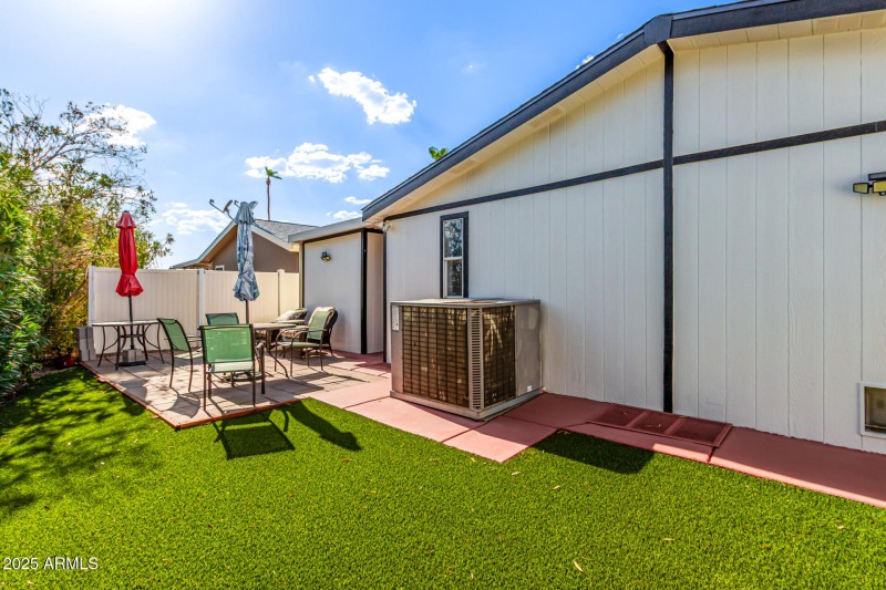patio and backyard