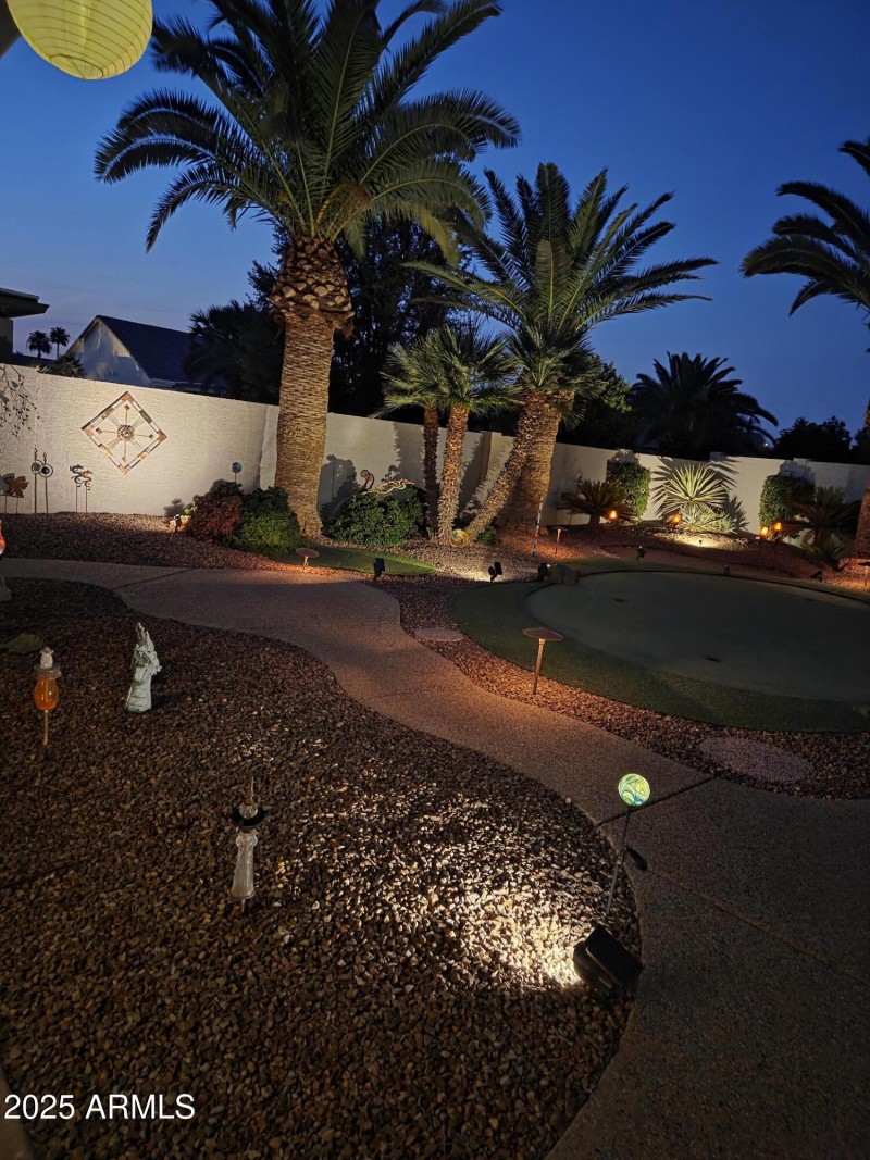 Night view of putting green