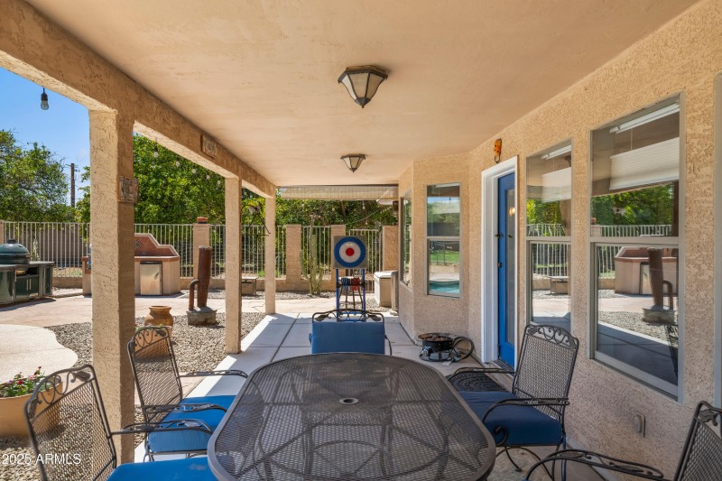 Full width covered patio