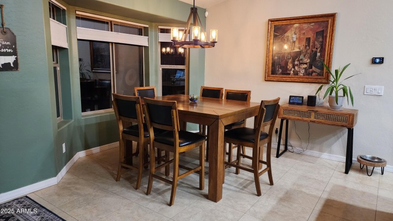 Dining room with Mountain virw