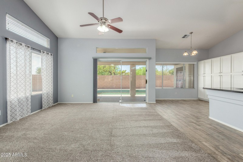 Family room open to kitchen