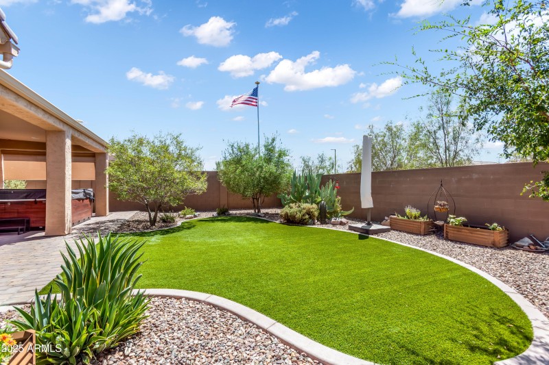 Backyard 1 w turf and planter boxes