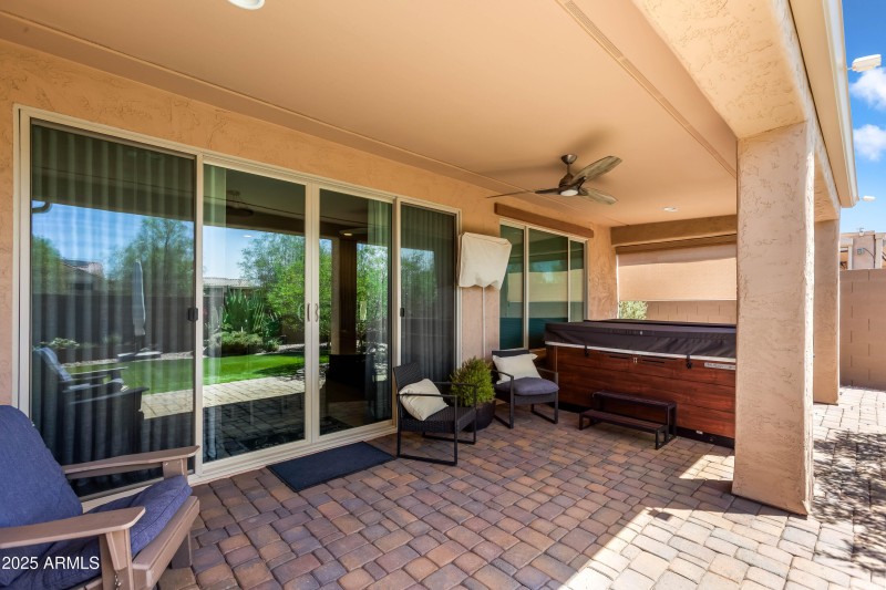 covered patio hot tub