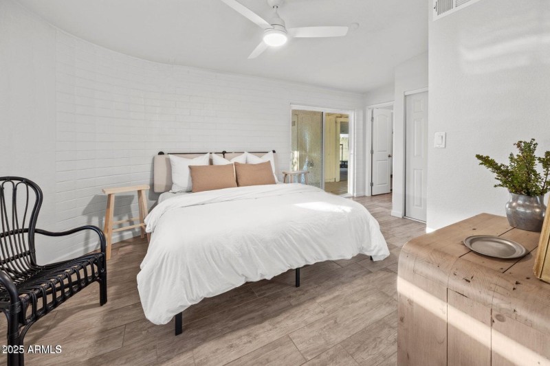 Spacious master with access to patio