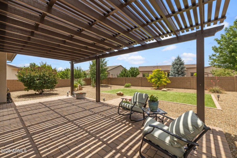 Patio with Sunburst Pergola