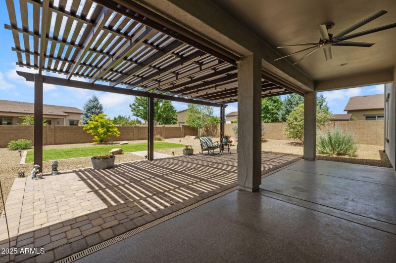 Patio with Sunburst Pergola