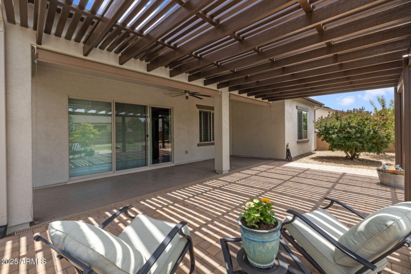Patio with Sunburst Pergola