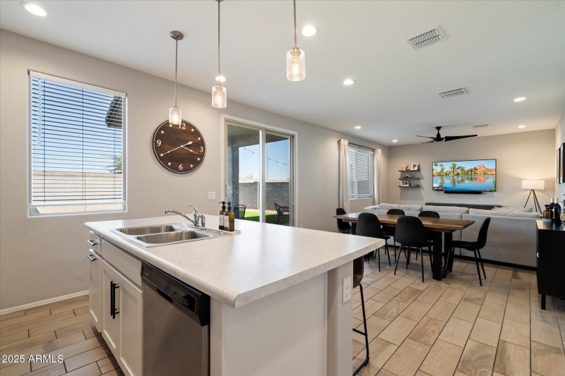 Kitchen Island, Dining Room, Great Room