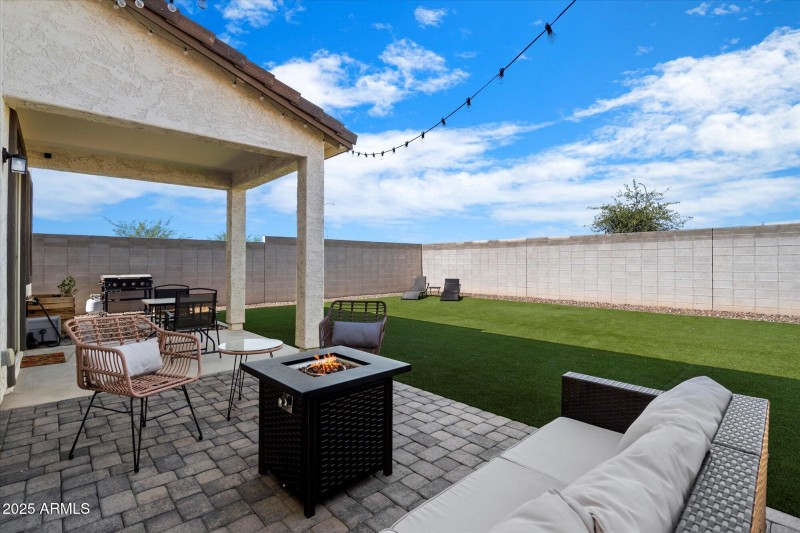 Pavers, Turf + Covered Patio