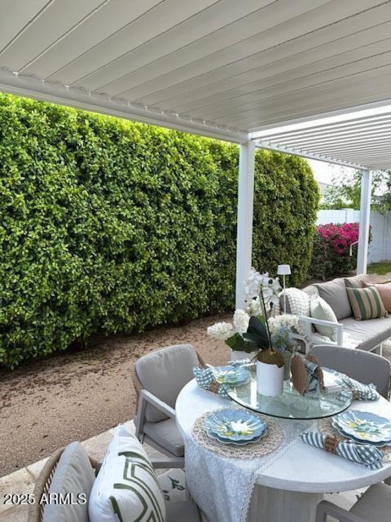 Lush Privacy Wall at Rear Yard Wall
