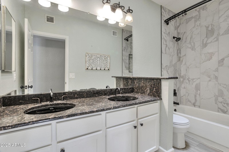 Hall Bathroom with Dual Sinks