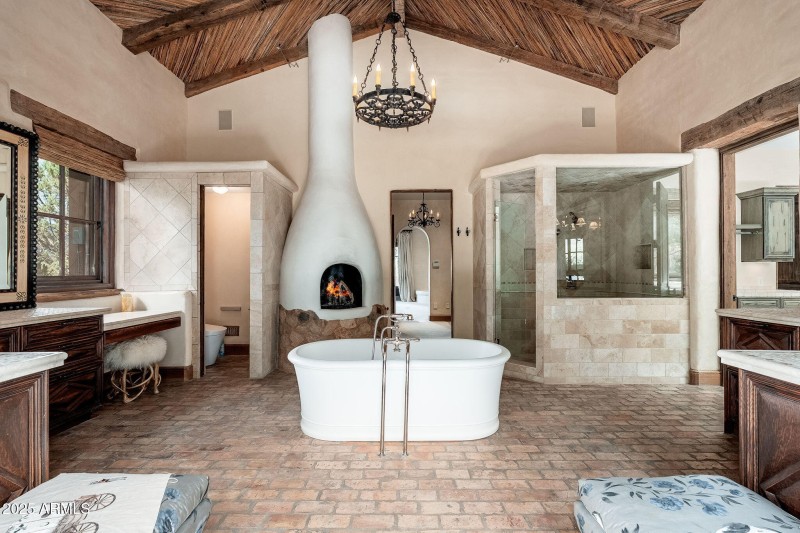 Primary Suite bathroom with Fireplace