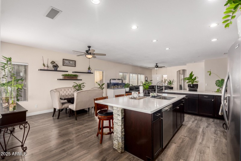 Kitchen Overlooking Living