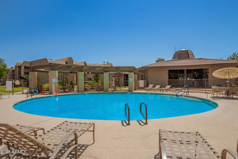 one of two community pools