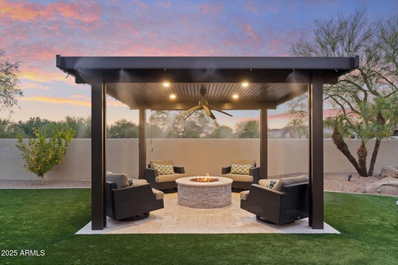 Ramada with firepit & misters