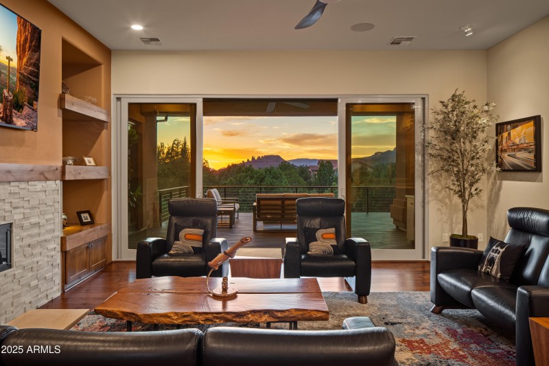 GREAT ROOM AT SUNSET