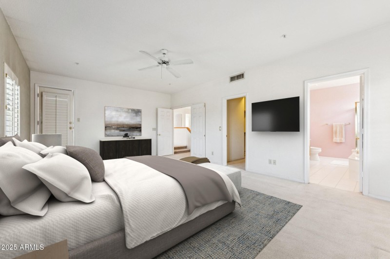 Virtually Staged Primary Bed