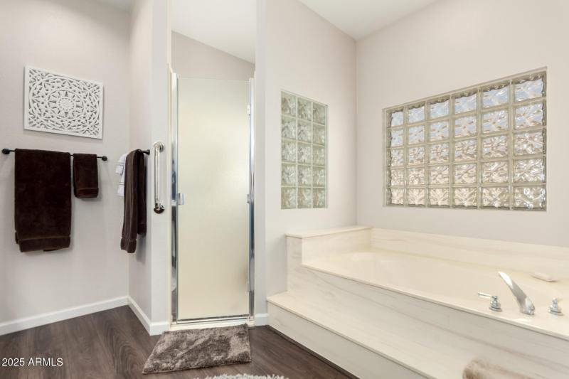 Private shower &. soaking tub