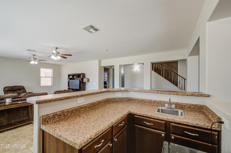 Wet bar area in family room
