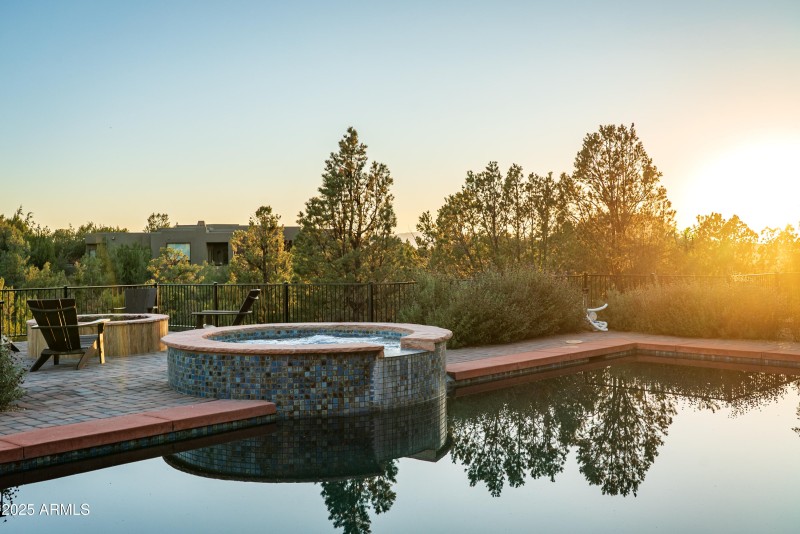 SUNSET FROM THE POOL