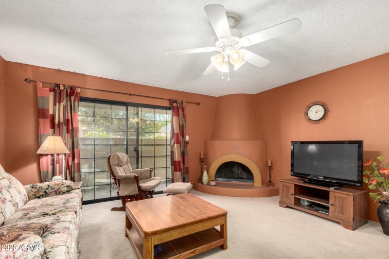 Living w Beehive Fireplace