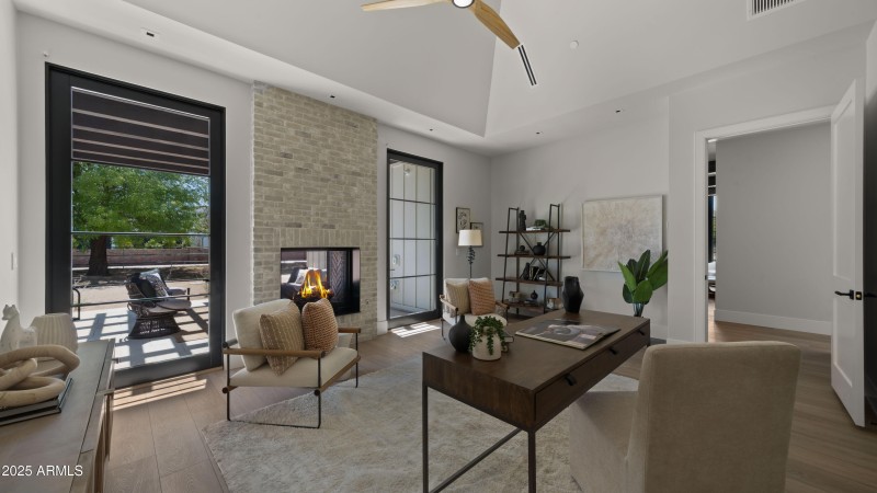 Office with Dual Fireplace