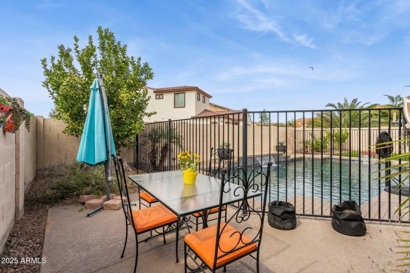 Pool with fence