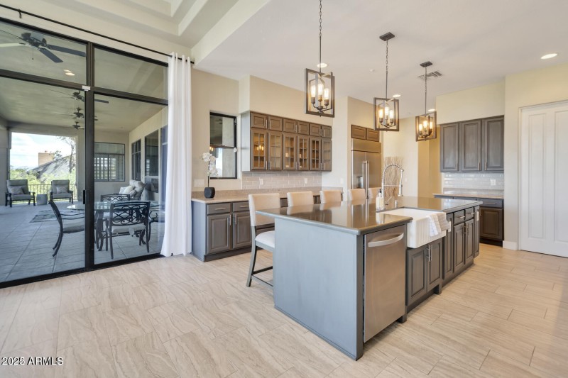 kitchen with patio access