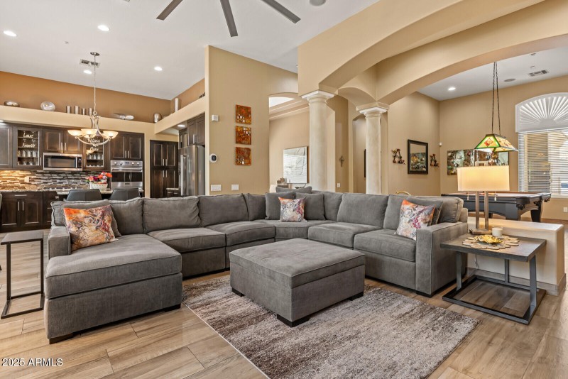 great room - tall ceilings