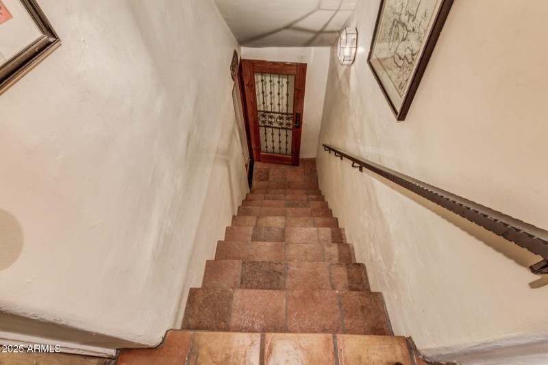 stairs to wine cellar