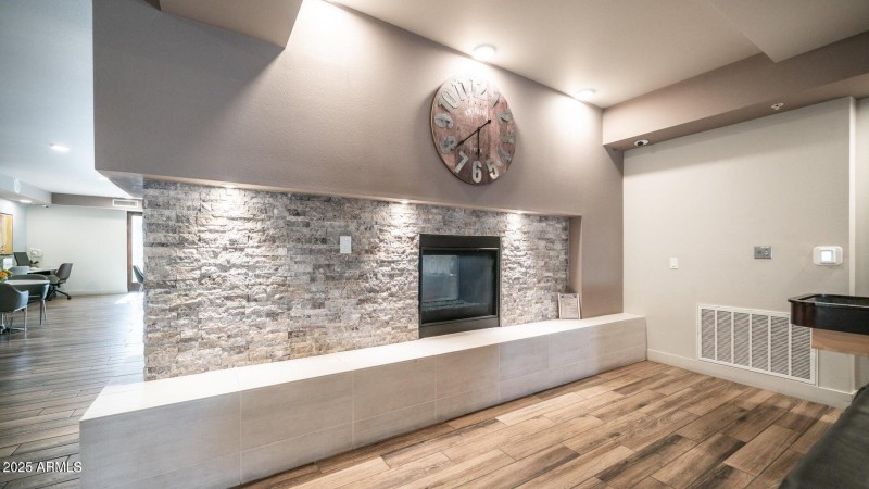Cluhouse fireplace