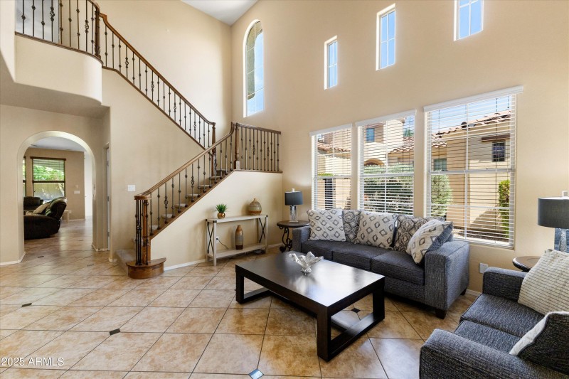 VAULTED CEILING CREATES DRAMATIC ENTRY