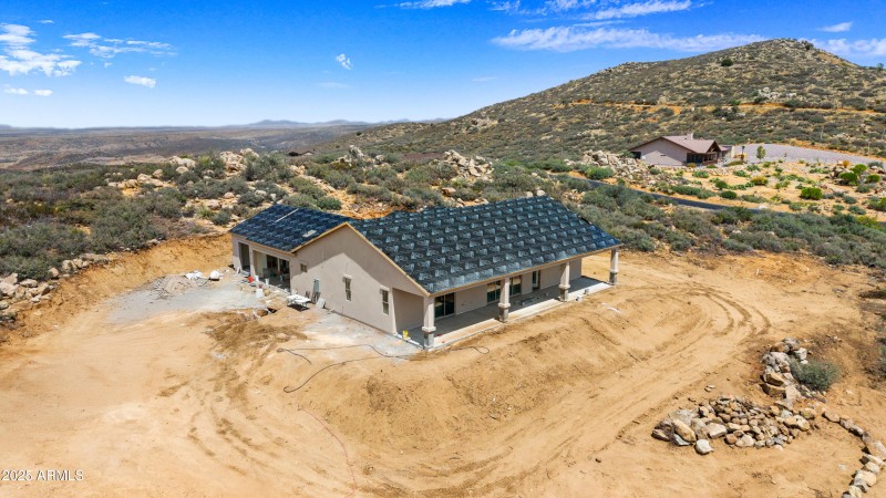 Aerial View Backyard Garage