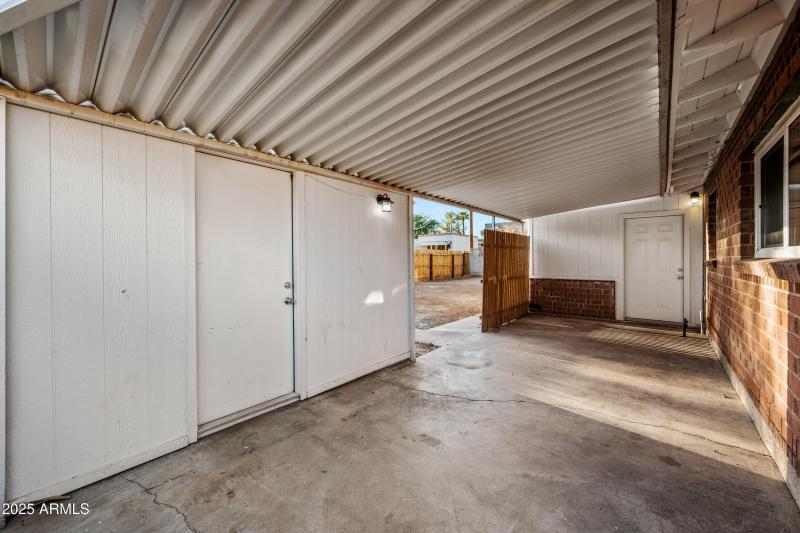 Patio laundry entrance
