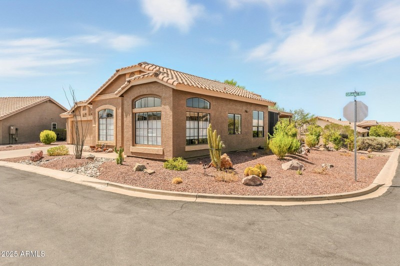 Located on a corner lot.