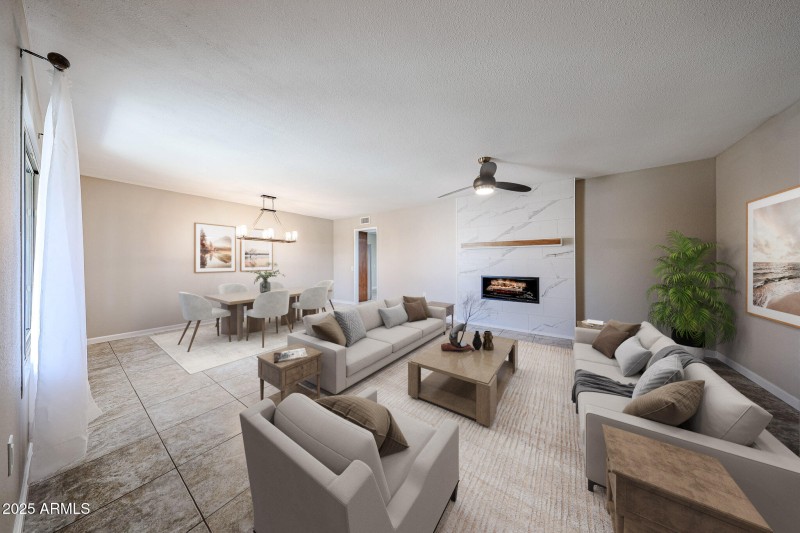 Virtually Staged Living Room