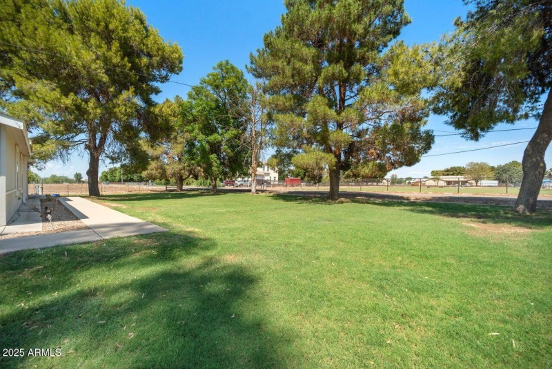 Front lawn with mature trees