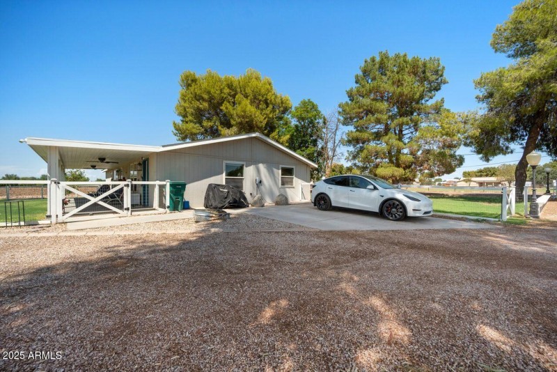 Southside of home / parking