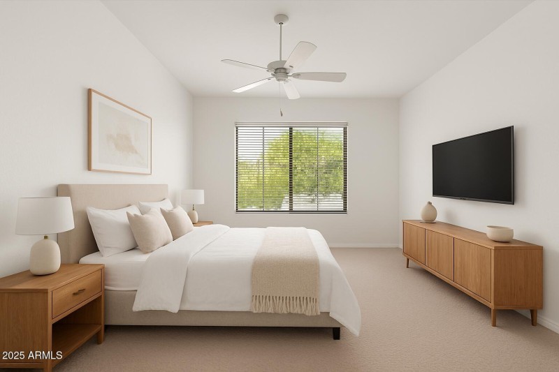 Virtually Staged Primary Bedroom