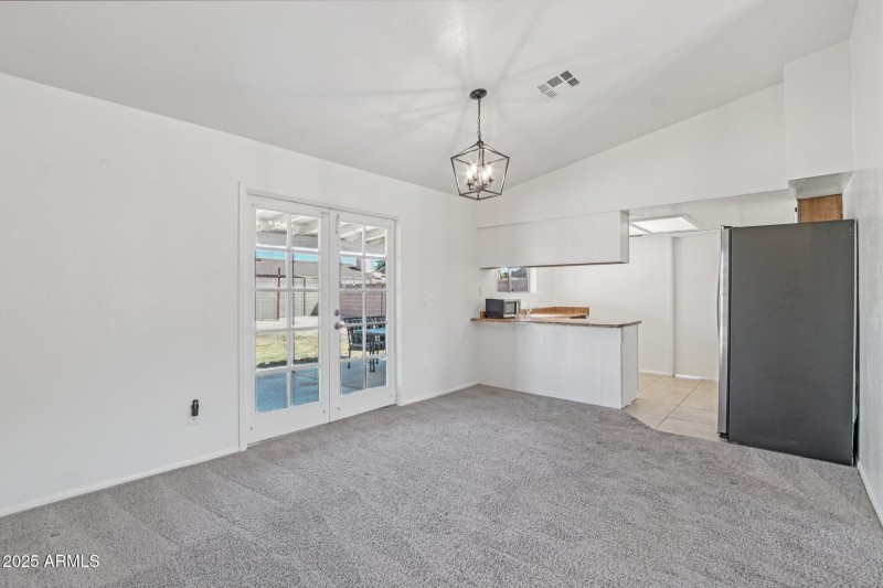 Dining area and open kitchen