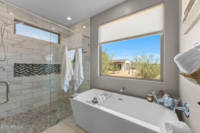 Large shower and tub