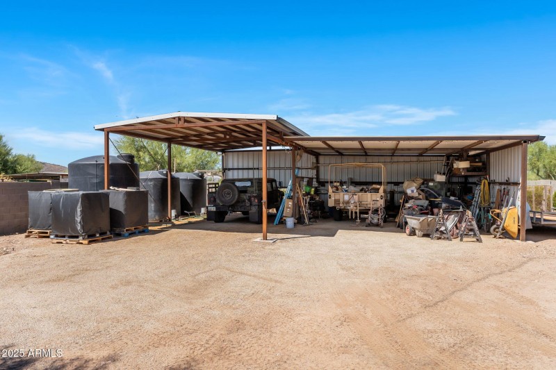 Carport area with horse pens removed