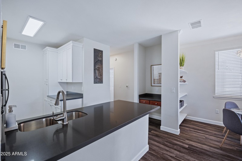 View into kitchen