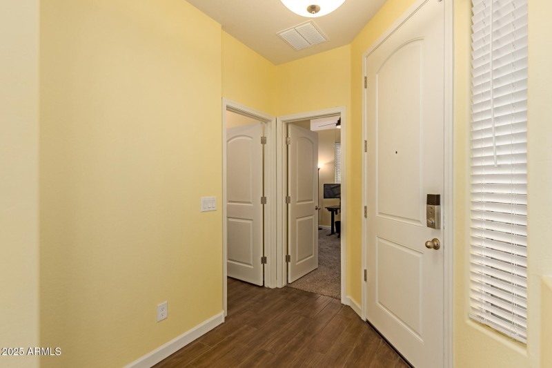 Front door entry to bedroom/bath