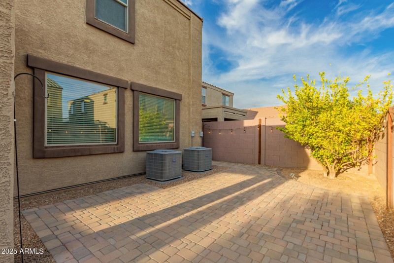 Private backyard fully paved