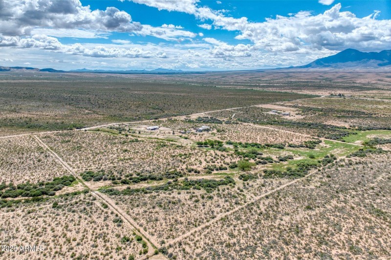 Aerial view looking east