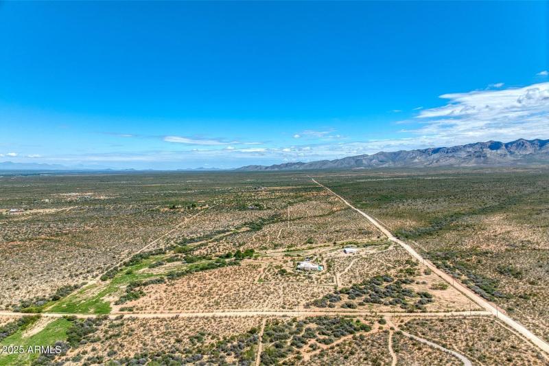 Aerial view looking north