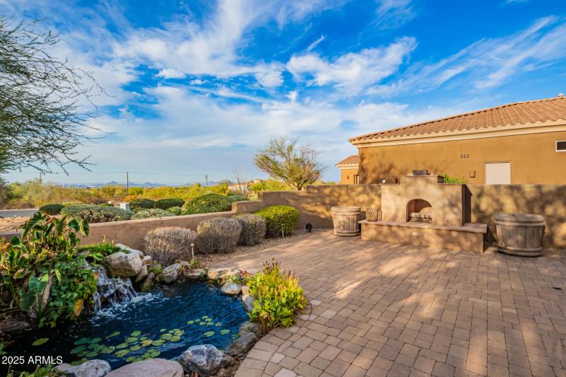 Koi pond in courtyard