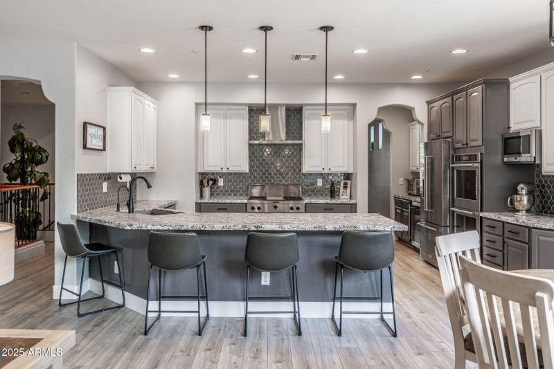 Ample countertop seating