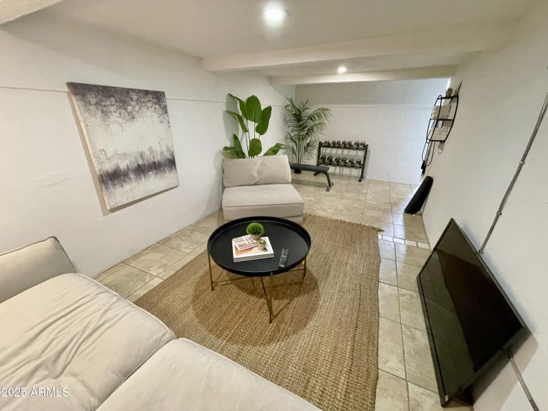 Basement family room/workout area